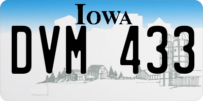 IA license plate DVM433