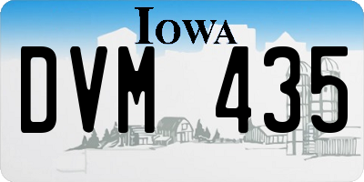 IA license plate DVM435