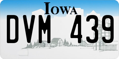 IA license plate DVM439