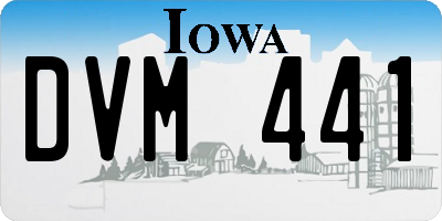 IA license plate DVM441