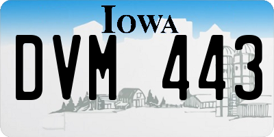 IA license plate DVM443
