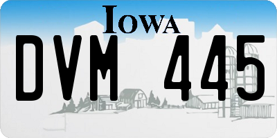 IA license plate DVM445