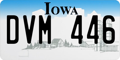 IA license plate DVM446