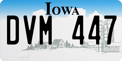 IA license plate DVM447