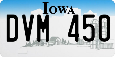 IA license plate DVM450
