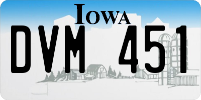 IA license plate DVM451