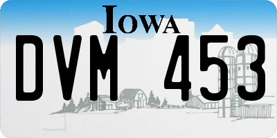 IA license plate DVM453