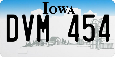 IA license plate DVM454