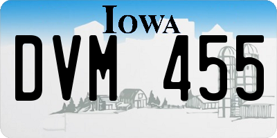 IA license plate DVM455