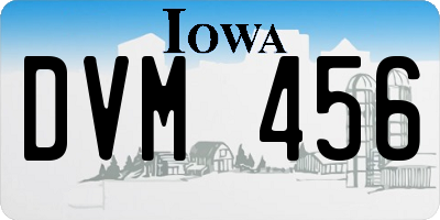 IA license plate DVM456