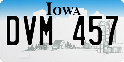 IA license plate DVM457