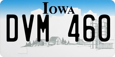 IA license plate DVM460