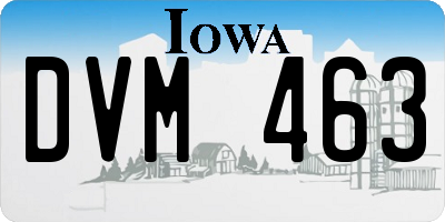 IA license plate DVM463