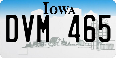 IA license plate DVM465