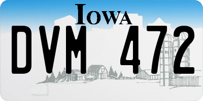IA license plate DVM472