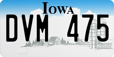 IA license plate DVM475
