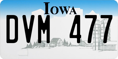 IA license plate DVM477