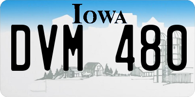 IA license plate DVM480