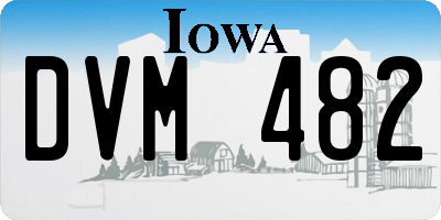 IA license plate DVM482