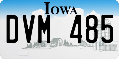 IA license plate DVM485