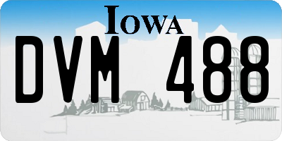 IA license plate DVM488