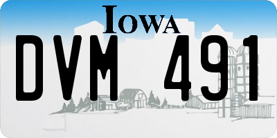 IA license plate DVM491
