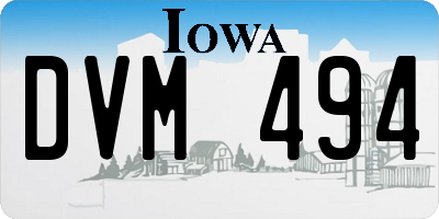 IA license plate DVM494