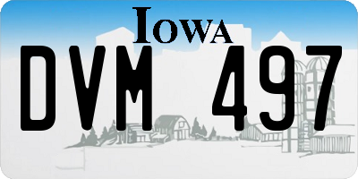 IA license plate DVM497