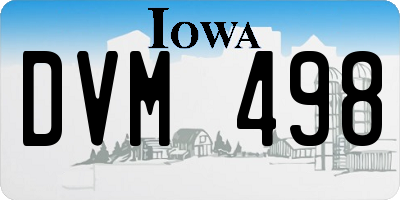 IA license plate DVM498