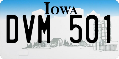IA license plate DVM501