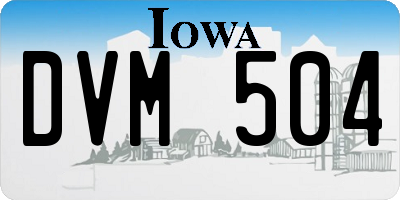 IA license plate DVM504