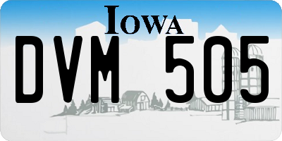 IA license plate DVM505