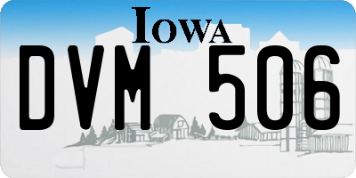 IA license plate DVM506