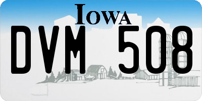 IA license plate DVM508