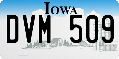 IA license plate DVM509