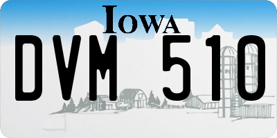 IA license plate DVM510