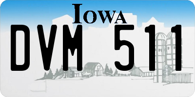 IA license plate DVM511