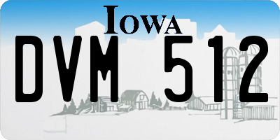 IA license plate DVM512