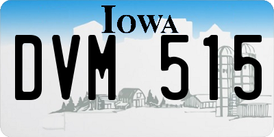 IA license plate DVM515
