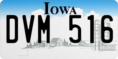 IA license plate DVM516