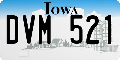 IA license plate DVM521