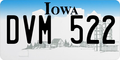 IA license plate DVM522