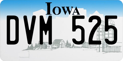 IA license plate DVM525