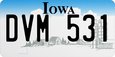 IA license plate DVM531