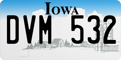 IA license plate DVM532