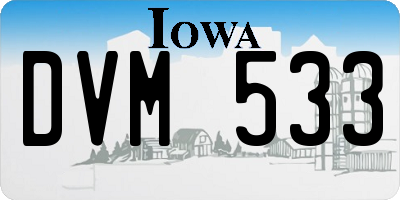 IA license plate DVM533