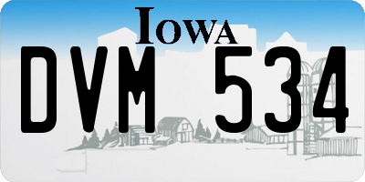 IA license plate DVM534