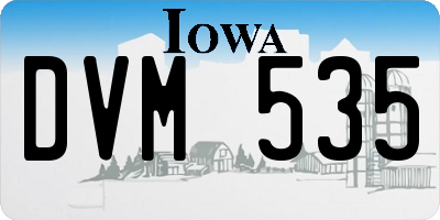 IA license plate DVM535