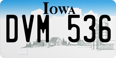 IA license plate DVM536