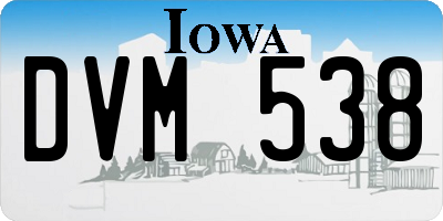 IA license plate DVM538